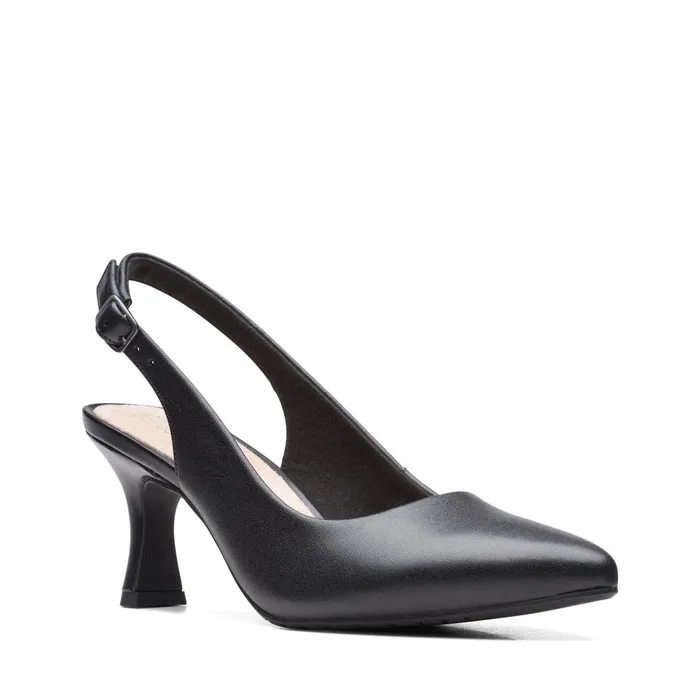 Kataleyna Step Black Leather Women Clarks Dress Shoes