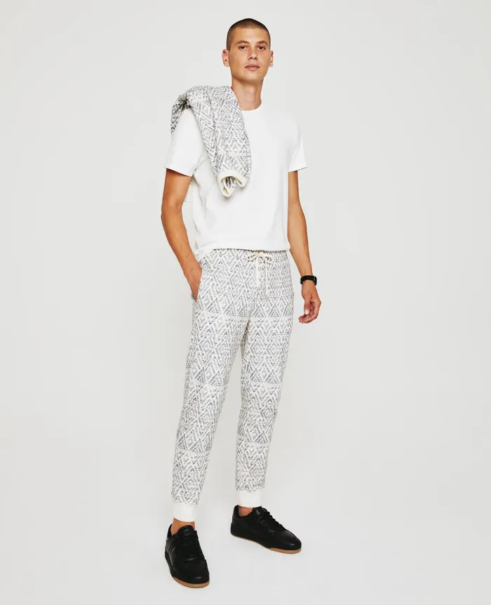 Kenji Sweatpant Diamond Chevron Blue Multi Men AG Jeans Sweatpants