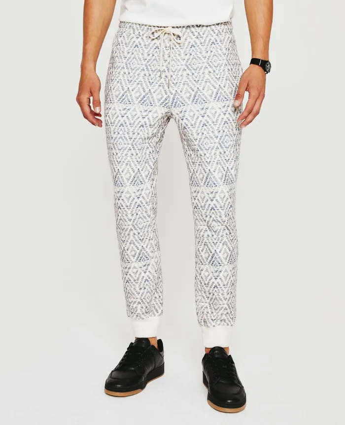 Kenji Sweatpant Diamond Chevron Blue Multi Men AG Jeans Sweatpants Kenji Sweatpant Diamond Chevron Blue Multi Men AG Jeans Sweatpants