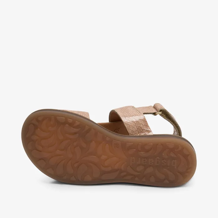 KIDS adea camel croco Brown Sandals bisgaardshoes