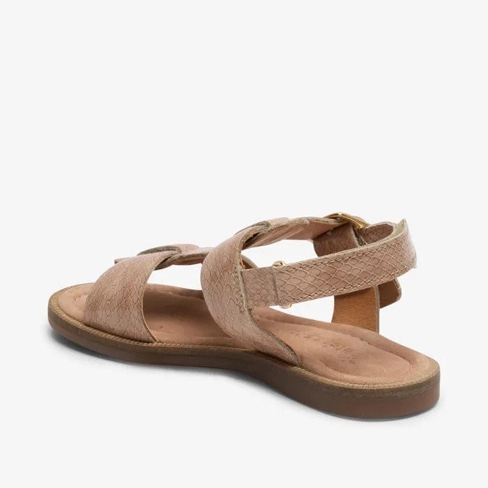 KIDS adea camel croco Brown Sandals bisgaardshoes