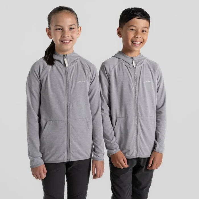 Kids Hoodies Craghoppers Kid039s Nosilife Frey Hooded Jacket Soft Grey Marl