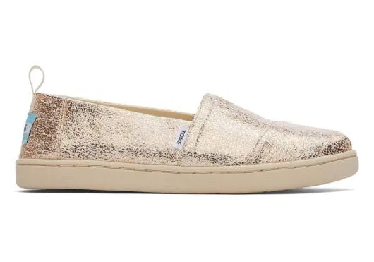 Kids KidsYouth Alpargata Gold Foil Kids Shoe Select Size TOMS Alpargatas