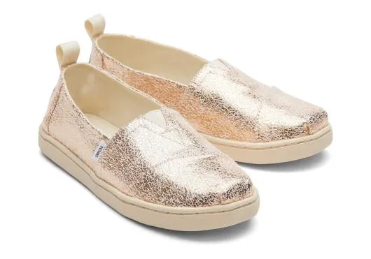 Kids KidsYouth Alpargata Gold Foil Kids Shoe Select Size TOMS Alpargatas