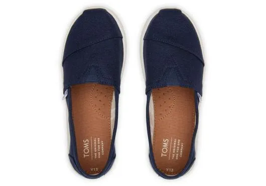 Kids KidsYouth Alpargata Navy Canvas Kids Shoe Navy TOMS Alpargatas