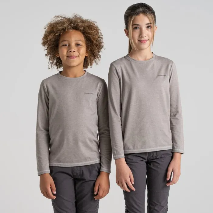 Kids Long Sleeve Craghoppers Kid039s NosiLife Jago Long Sleeved TShirt Soft Grey Marl Kids Long Sleeve Craghoppers Kid039s NosiLife Jago Long Sleeved TShirt Soft Grey Marl