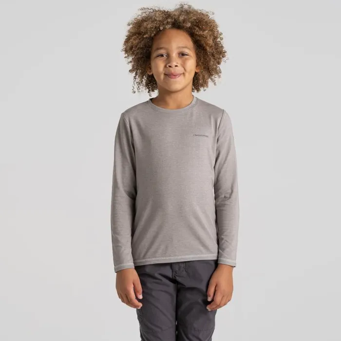 Kids Long Sleeve Craghoppers Kid039s NosiLife Jago Long Sleeved TShirt Soft Grey Marl Kids Long Sleeve Craghoppers Kid039s NosiLife Jago Long Sleeved TShirt Soft Grey Marl