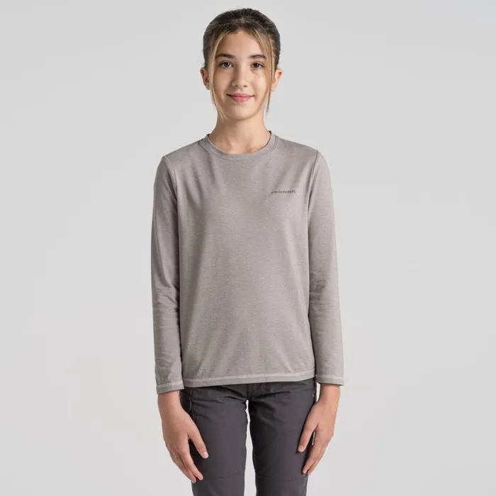 Kids Long Sleeve Craghoppers Kid039s NosiLife Jago Long Sleeved TShirt Soft Grey Marl Kids Long Sleeve Craghoppers Kid039s NosiLife Jago Long Sleeved TShirt Soft Grey Marl
