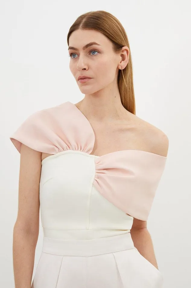 Knitwear Women Karen Millen Figure Form Bandage Knit Asymmetric Strap Top Cream Knitwear Women Karen Millen Figure Form Bandage Knit Asymmetric Strap Top Cream