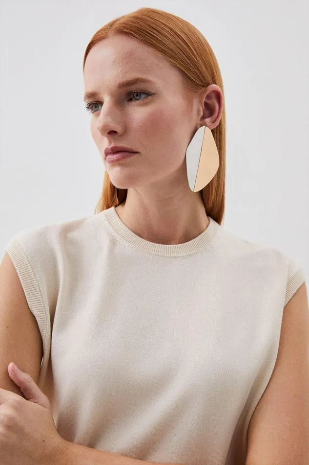Knitwear Women Karen Millen Viscose Blend Knit Top Ivory
