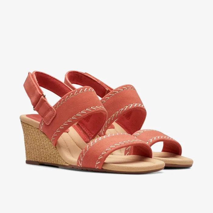 Kyarra Rose Blush Nubuck Women Clarks Wedges