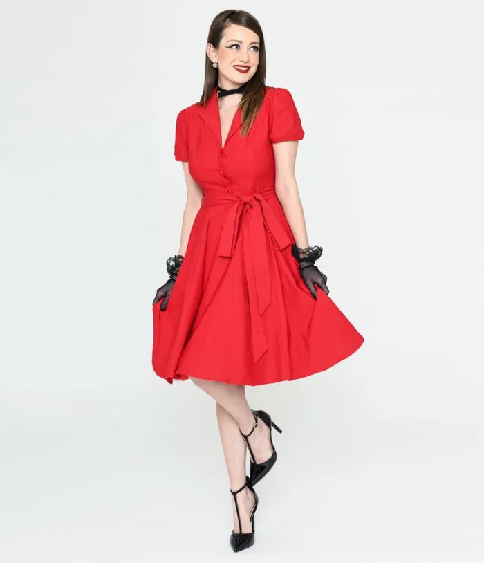 Lady In Red Monroe Swing Dress Dresses Unique Vintage Pocket Dresses