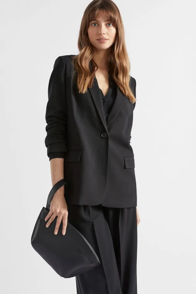 Leather Bags Woman Seed Heritage Leather Crescent Clutch Black