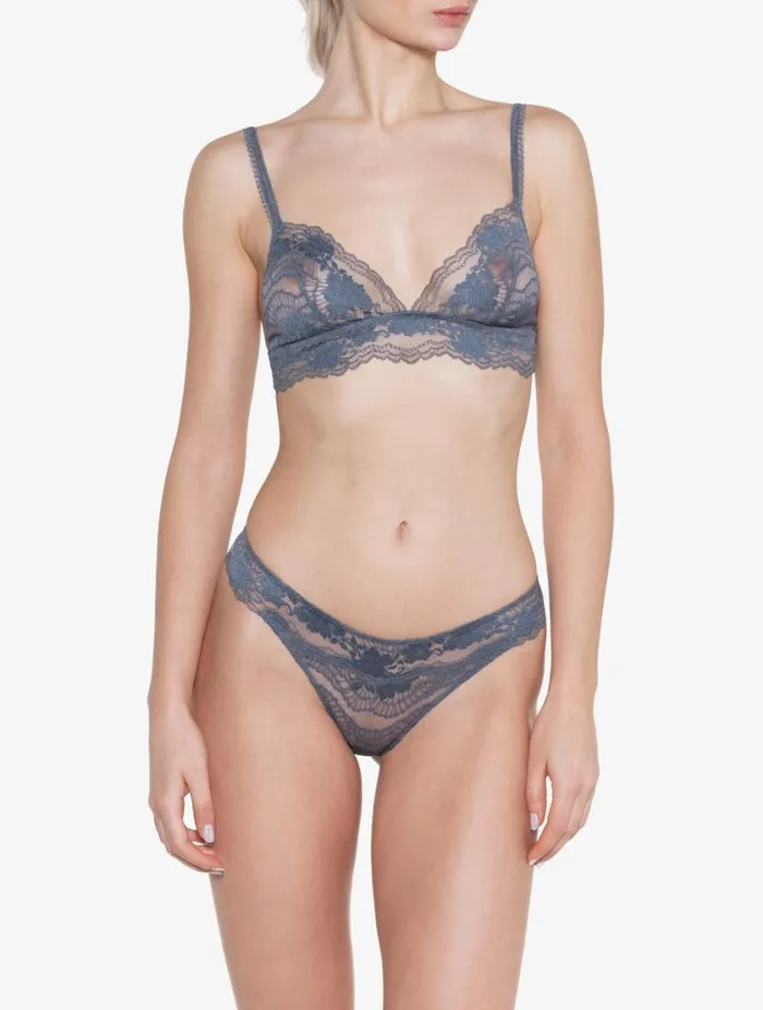 Leavers Lace Soft Bralette In Silver Lingerie La Perla Bralette