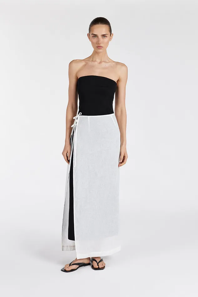 LINA WHITE SARONG SHEER SKIRT Women DISSH White