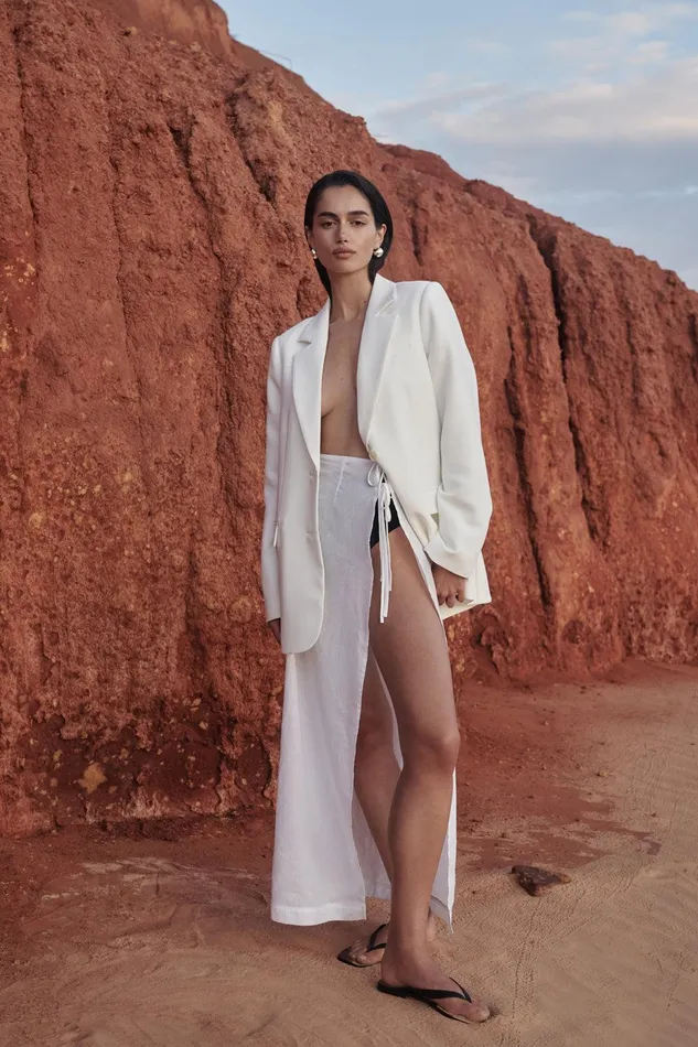 LINA WHITE SARONG SHEER SKIRT Women DISSH White