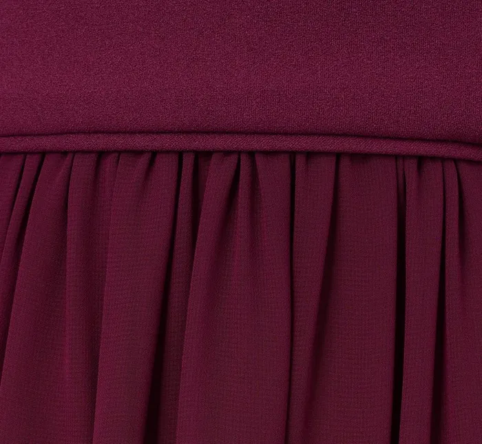 Long Dresses Womens Adrianna Papell OneShoulder Chiffon Long Gown In Cassis