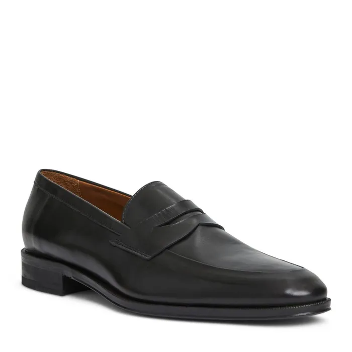 Maioco Slip On Loafer Black Leather Men Bruno Magli Loafers and Slipons