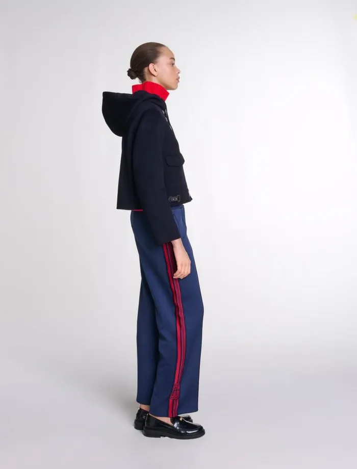 Maje Blazers and Jackets Womens Doublefaced Short Jacket Navy