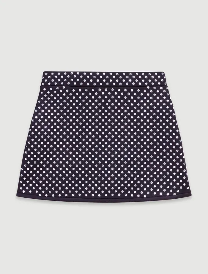 Maje Dresses Womens Short Skirt With Rhinestones Black
