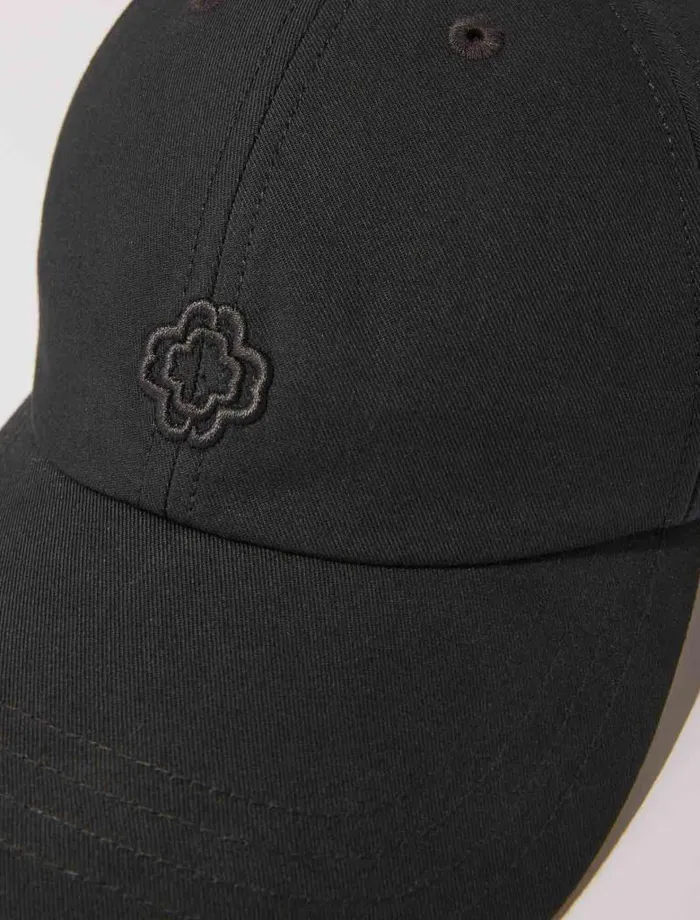 Maje Hats Womens Cotton Cap With Goldtone Buckle Black