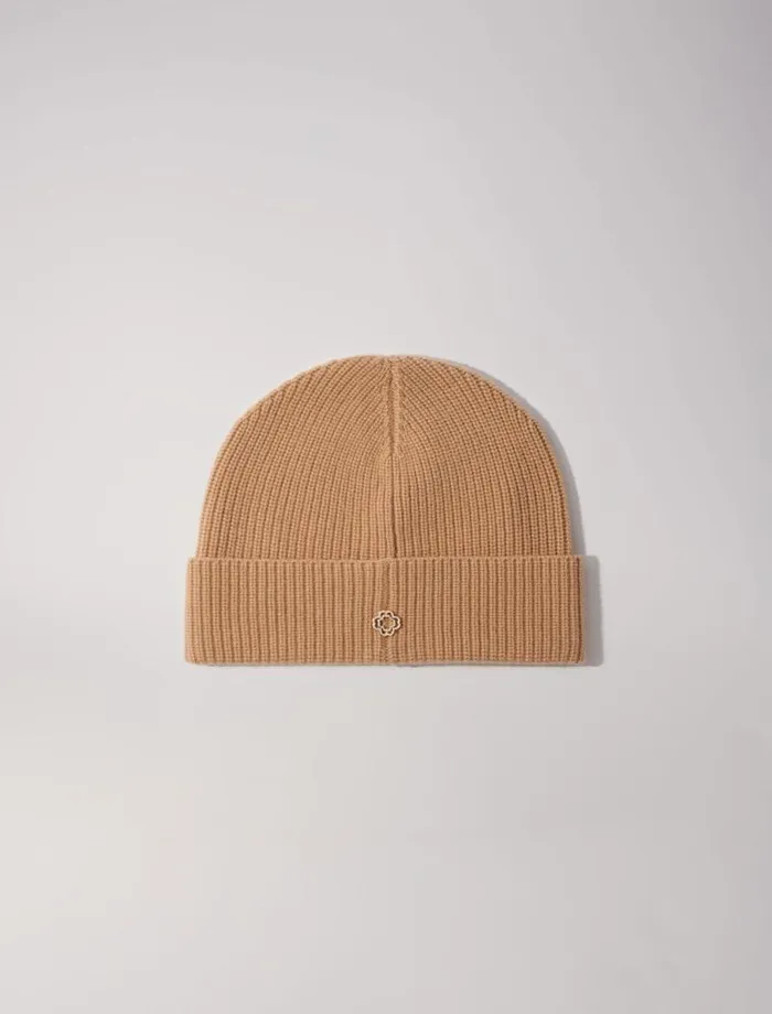 Maje Hats Womens Wool And Cashmere Hat Camel