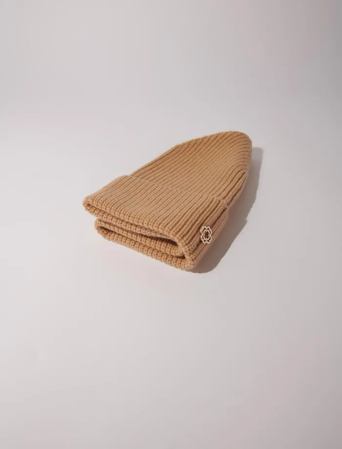 Maje Hats Womens Wool And Cashmere Hat Camel