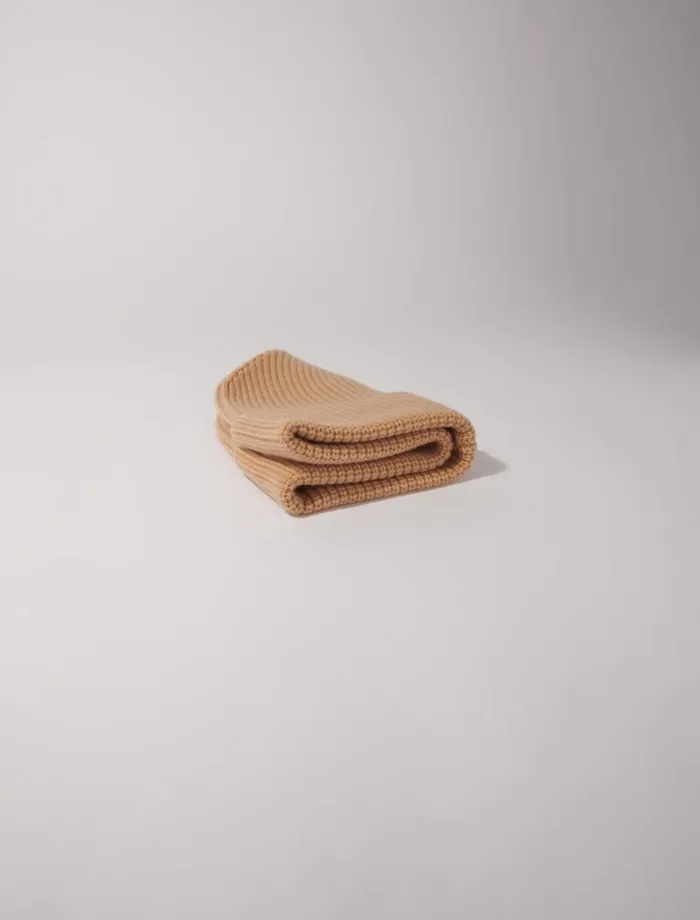 Maje Hats Womens Wool And Cashmere Hat Camel