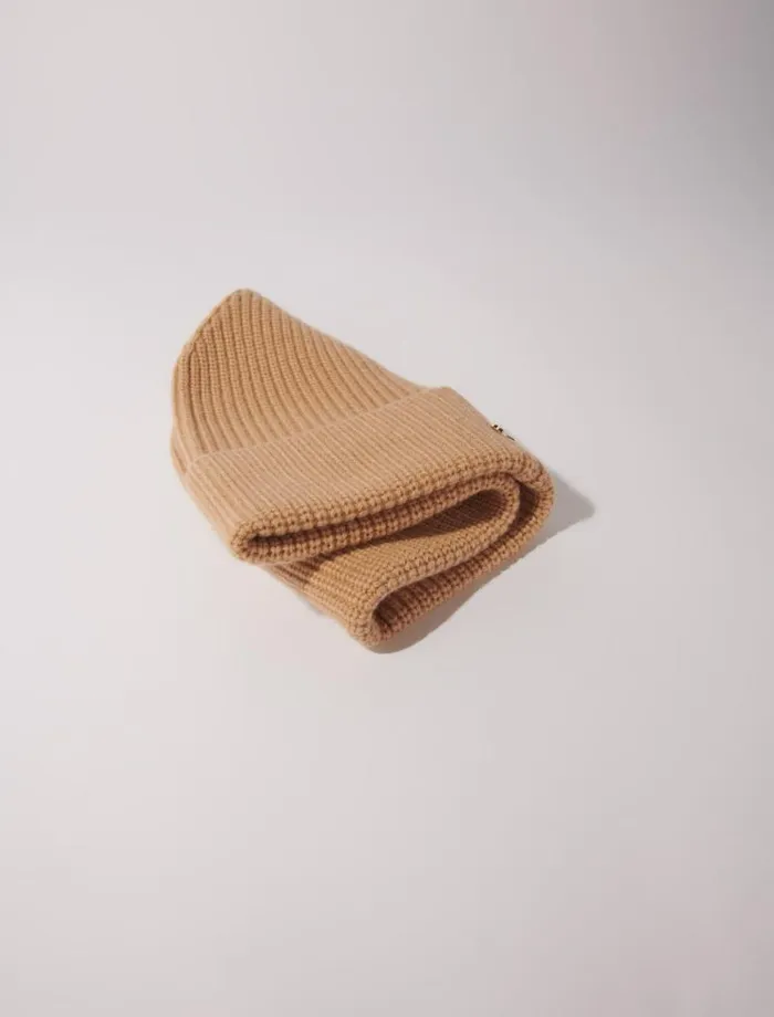 Maje Hats Womens Wool And Cashmere Hat Camel