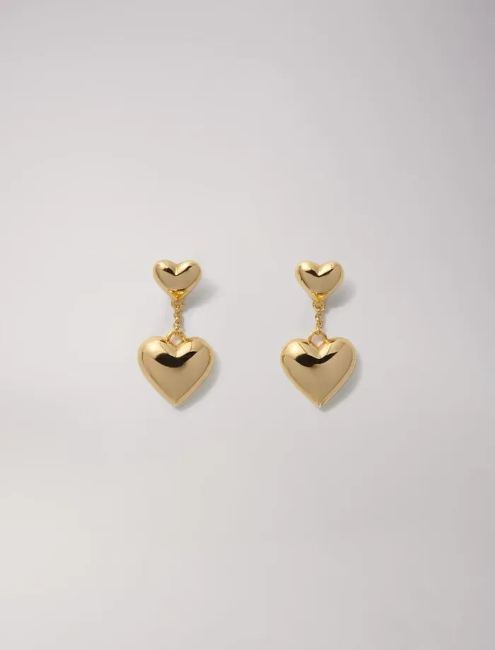 Maje Jewelry Womens Heart Earrings Gold