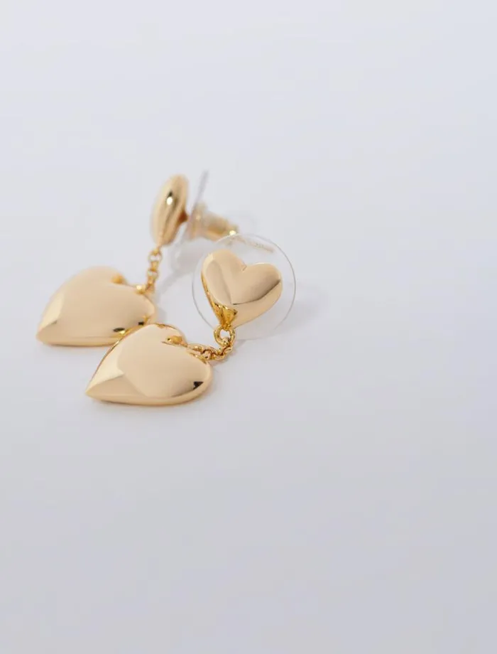 Maje Jewelry Womens Heart Earrings Gold