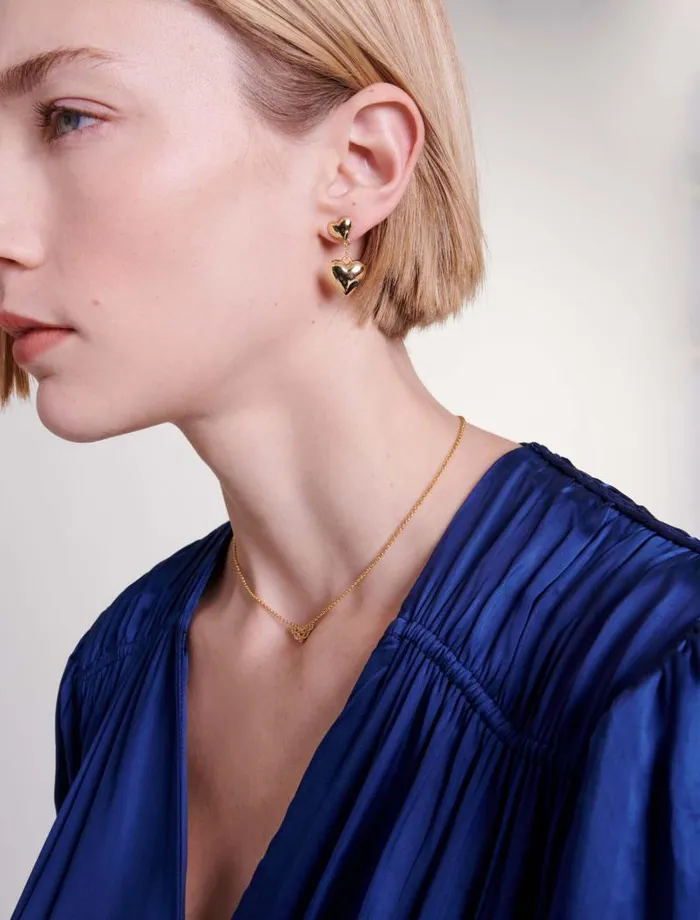 Maje Jewelry Womens Heart Earrings Gold