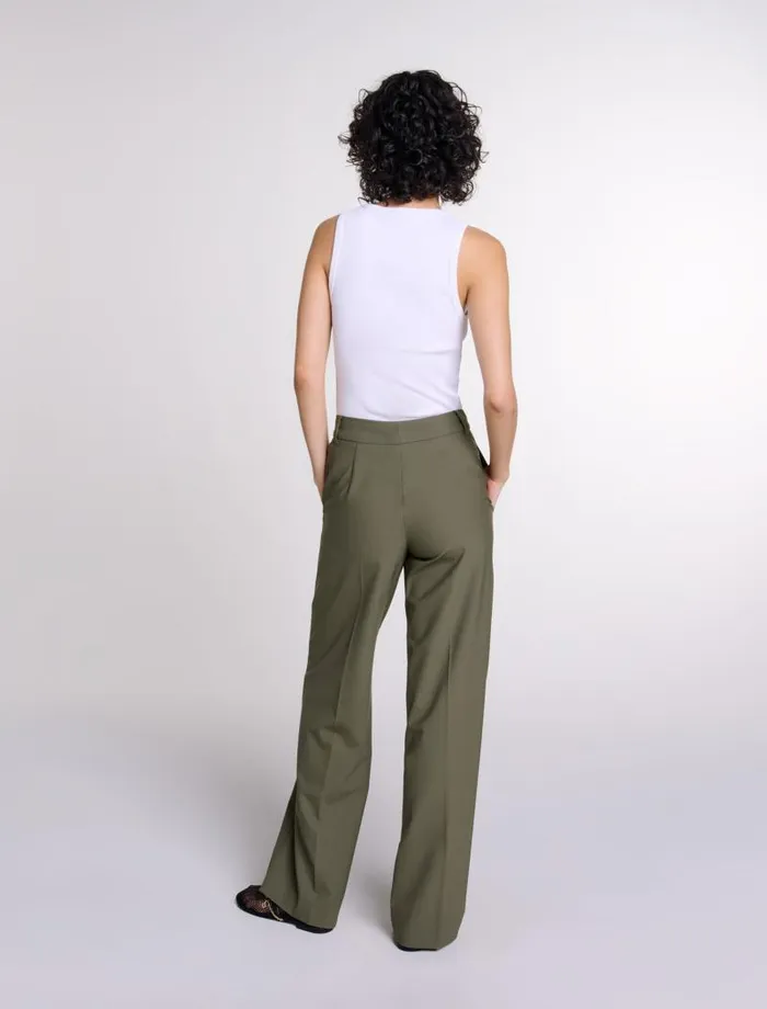 Maje Pants and Jeans Womens Straightleg Suit Trousers Khaki