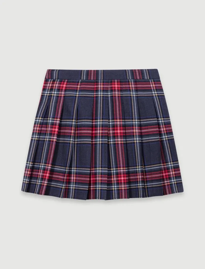 Maje Skirts and Shorts Womens Short Tartan Print Skirt Red Tartan
