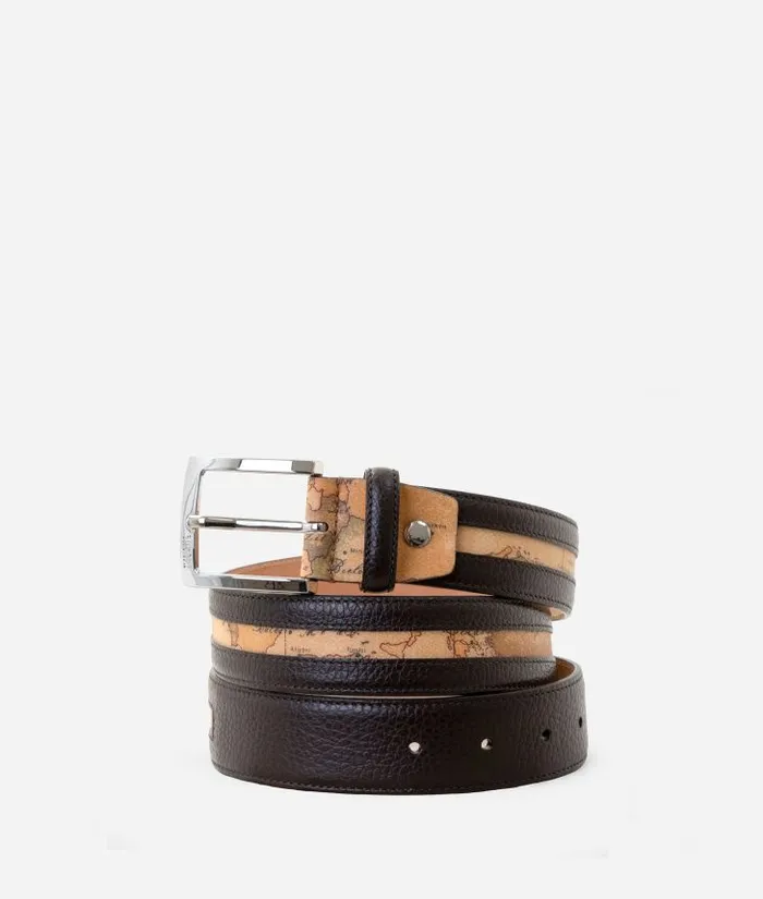 Man Belts Alviero Martini Beta Leather Belt Dark Brown