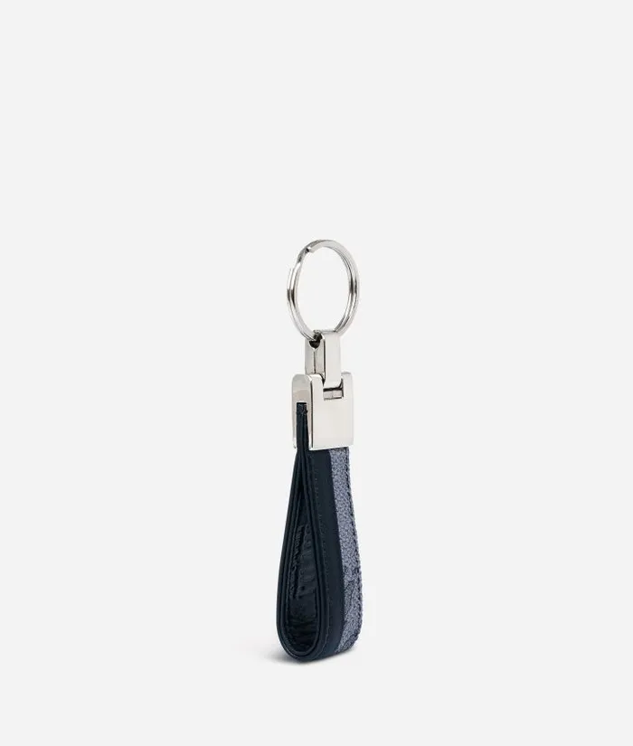 Man Card Cases and Keyrings Alviero Martini Key Ring In Geo Dark Fabric And Leather