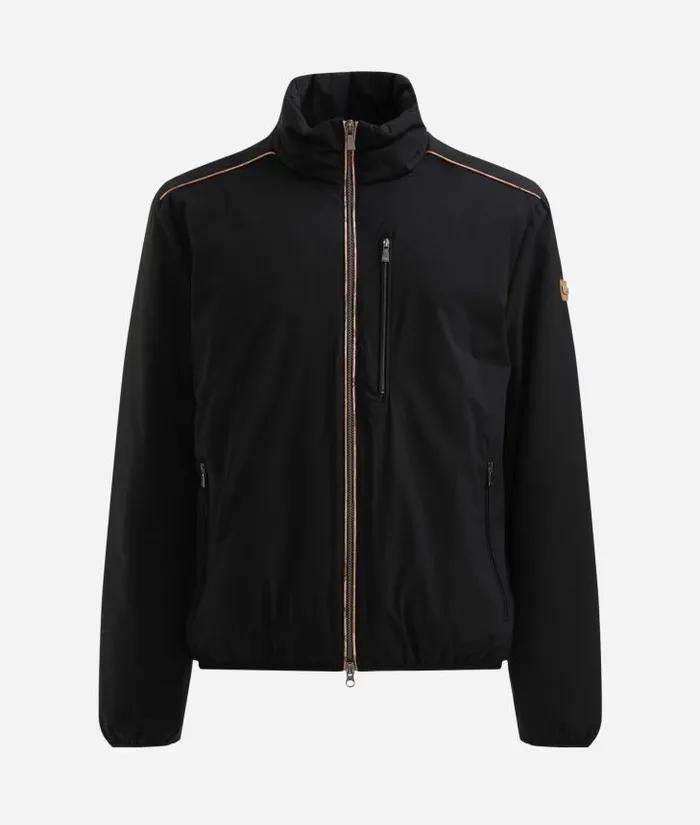Man Coats and Jackets Alviero Martini Bomber Jacket With Geo Classic Details Black