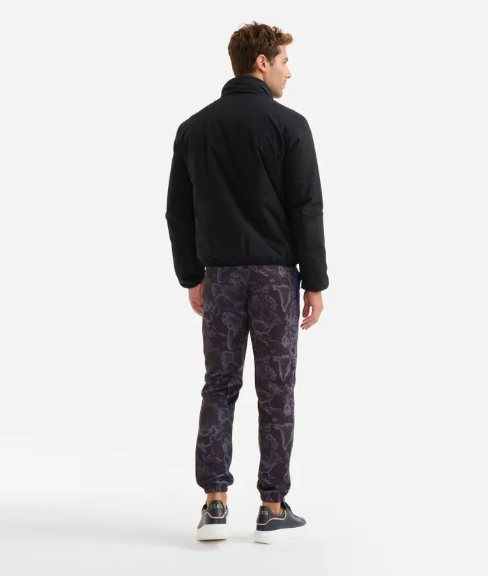 Man Coats and Jackets Alviero Martini Bomber Jacket With Geo Classic Details Black