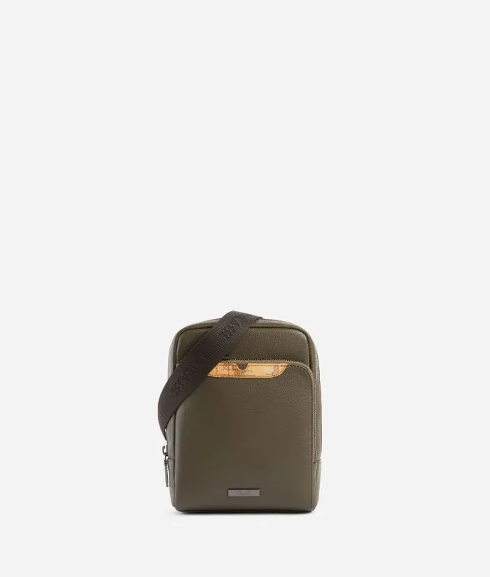 Man Crossbody and Messenger Bags Alviero Martini Beta Leather Small Crossbody Bag Military Green Man Crossbody and Messenger Bags Alviero Martini Beta Leather Small Crossbody Bag Military Green