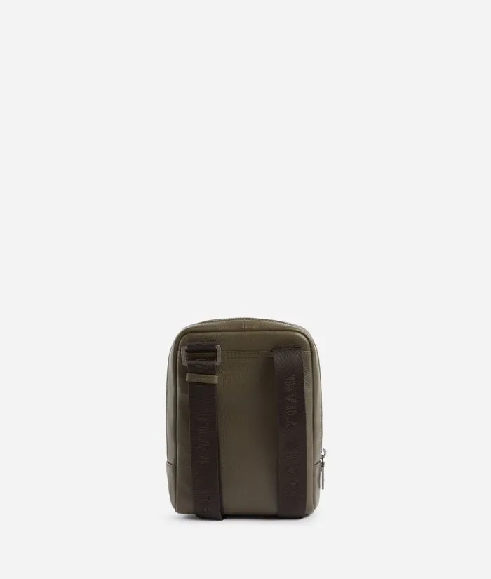 Man Crossbody and Messenger Bags Alviero Martini Beta Leather Small Crossbody Bag Military Green