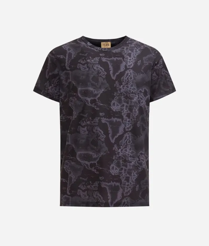 Man Knitwears Shirts and TShirts Alviero Martini TShirt With Geo Night Print Black