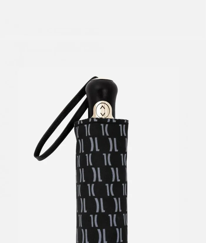Man Umbrellas Alviero Martini OpenClose Umbrella In Monogram Fabric Black
