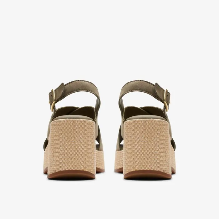 Manon Wish Olive Nubuck Women Clarks Sandals and Flip Flops