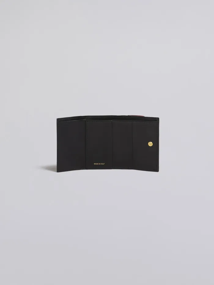 Marni Brown Red And White Saffiano Leather Trifold Wallet Tulip Womens Wallets and Small Leather Goods Marni Brown Red And White Saffiano Leather Trifold Wallet Tulip Womens Wallets and Small Leather Goods