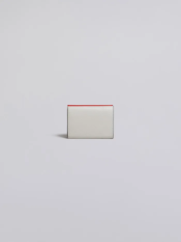 Marni Brown Red And White Saffiano Leather Trifold Wallet Tulip Womens Wallets and Small Leather Goods Marni Brown Red And White Saffiano Leather Trifold Wallet Tulip Womens Wallets and Small Leather Goods