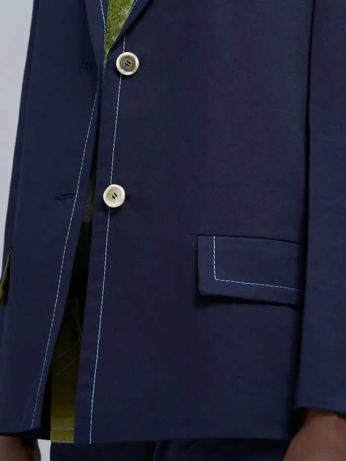 Marni Cotton Drill Blazer Jacket Deep Blue Womens Coats and Jackets Marni Cotton Drill Blazer Jacket Deep Blue Womens Coats and Jackets