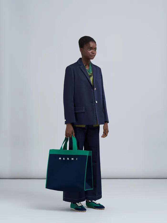 Marni Cotton Drill Blazer Jacket Deep Blue Womens Coats and Jackets Marni Cotton Drill Blazer Jacket Deep Blue Womens Coats and Jackets