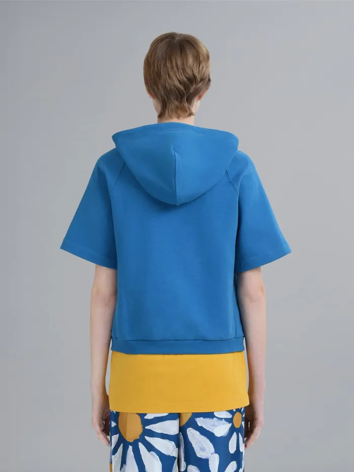 Marni Daisy Logo Print Cotton Hooded Sweatshirt Royal Womens Sweatshirts and TShirts Marni Daisy Logo Print Cotton Hooded Sweatshirt Royal Womens Sweatshirts and TShirts