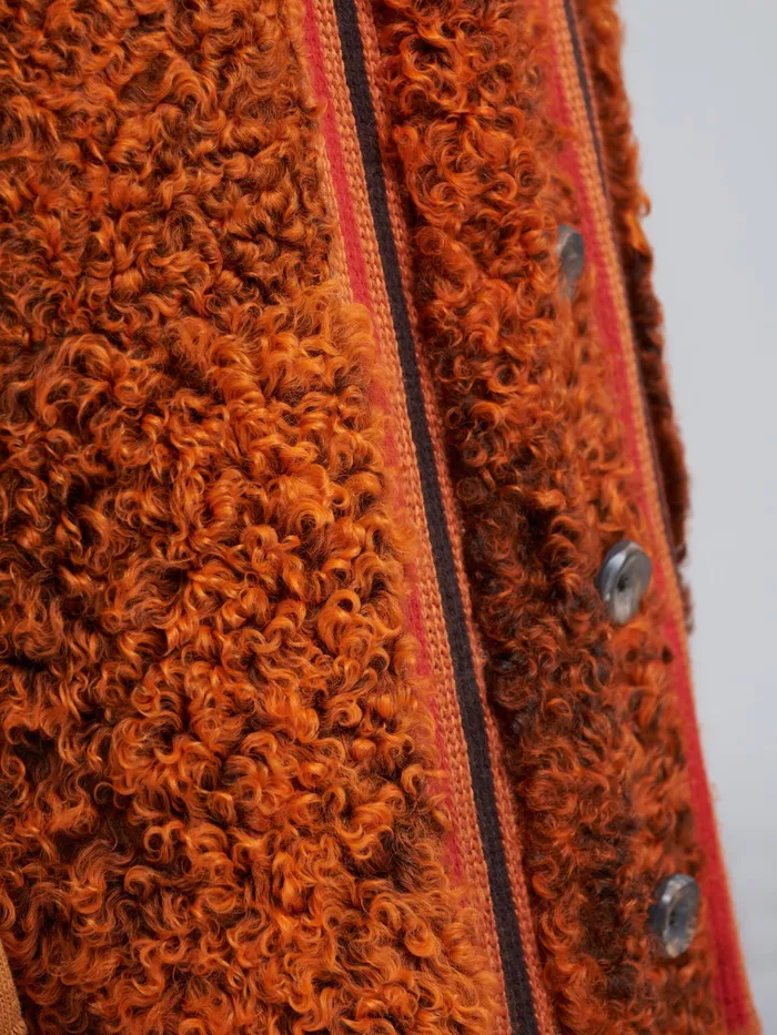 Marni Dyed Curly Lamb Leather Vest Alkekengi Womens Coats and Jackets Marni Dyed Curly Lamb Leather Vest Alkekengi Womens Coats and Jackets