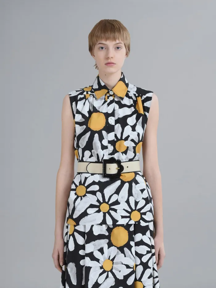 Marni Euphoria Print Cotton Poplin Top Black Womens Tops and Shirts Marni Euphoria Print Cotton Poplin Top Black Womens Tops and Shirts